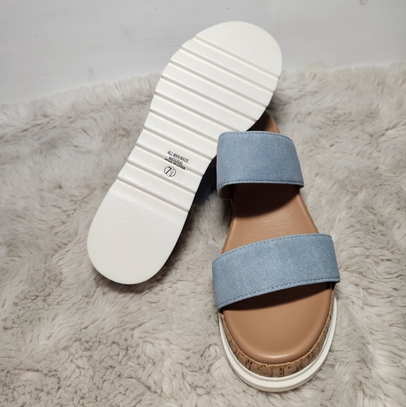 Soda Poppin. Slip On Flatform with Inmitation Cork Bottom and Double Straps - Picture 4 of 5